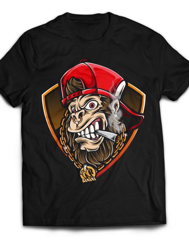 Smoke Gorilla vector shirt designs