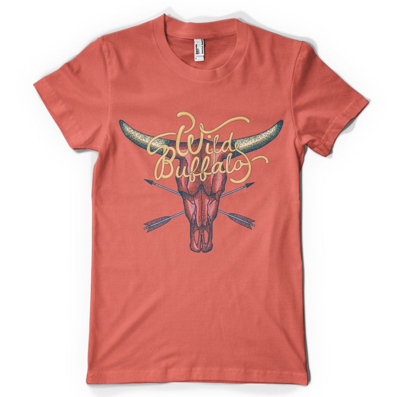 Wild buffalo vector shirt designs