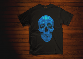 Blue skull graphic t-shirt design