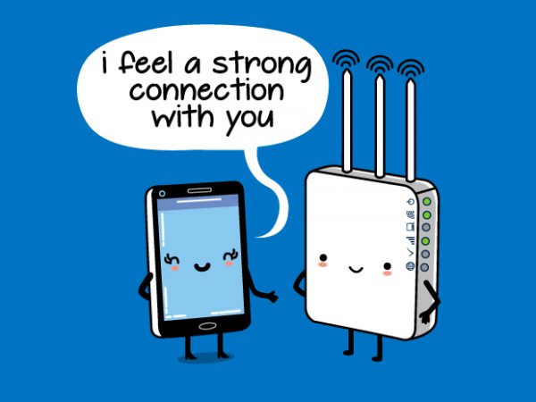 Strong connection wifi mobile funny design