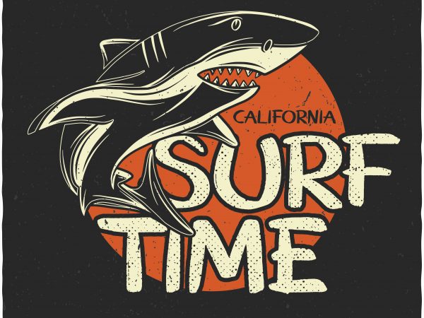 Surf time. vector t-shirt design