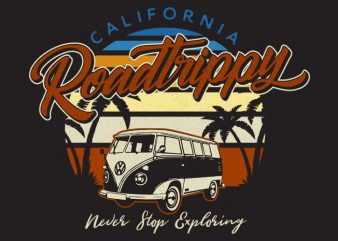 Roadtrippy vector t-shirt design template