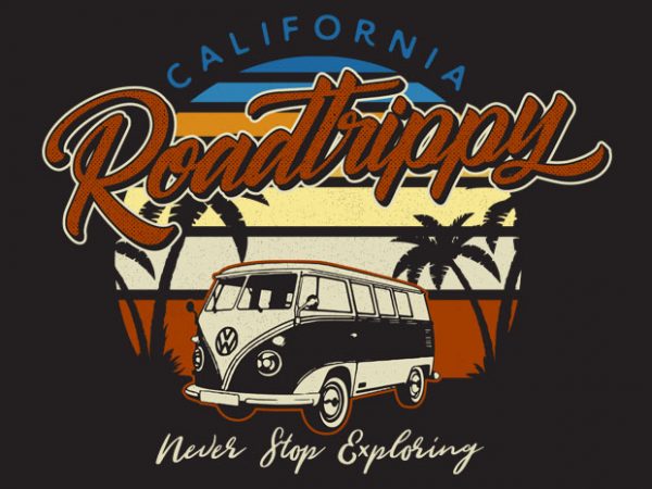 Roadtrippy vector t-shirt design template