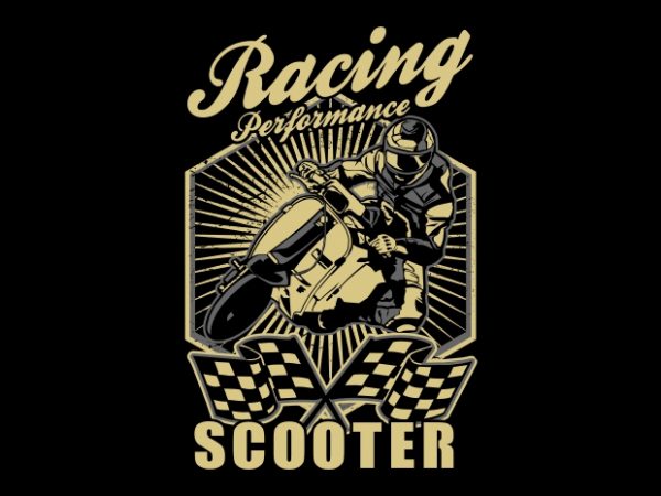 Scooter racing print ready shirt design