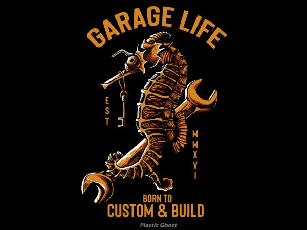 Garage life commercial use t-shirt design