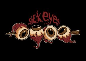 sick eyes t shirt design template