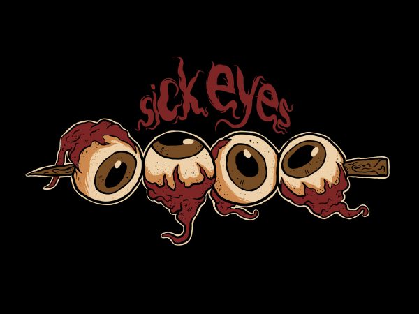 Sick eyes t shirt design template