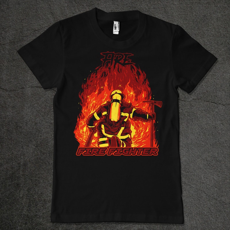 fire fighter t shirt designs for print on demand