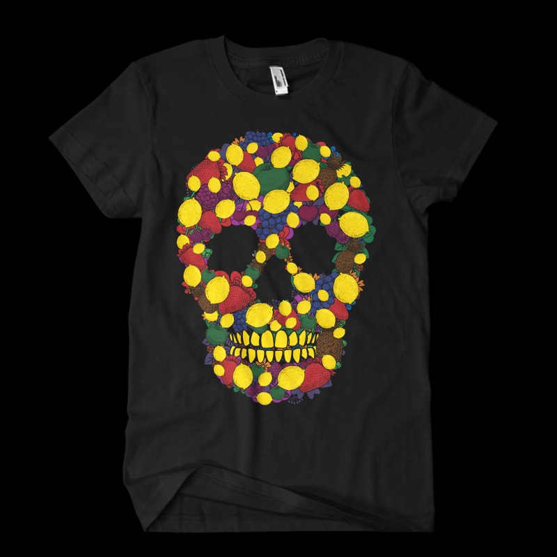 Fruit skull vector t shirt design