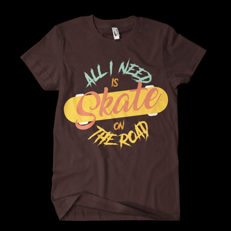 Skate on road Vector t-shirt design t shirt designs for print on demand
