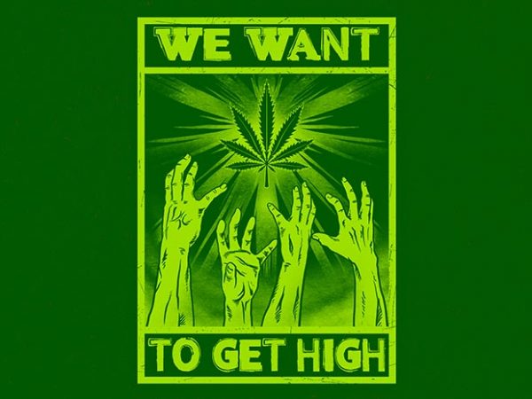 High zombies graphic t-shirt design