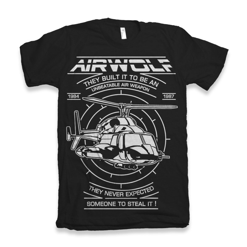 Air Wolf tshirt design for sale