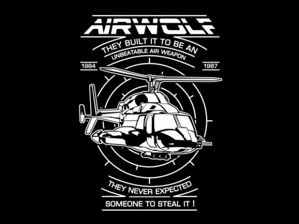 Air wolf print ready shirt design