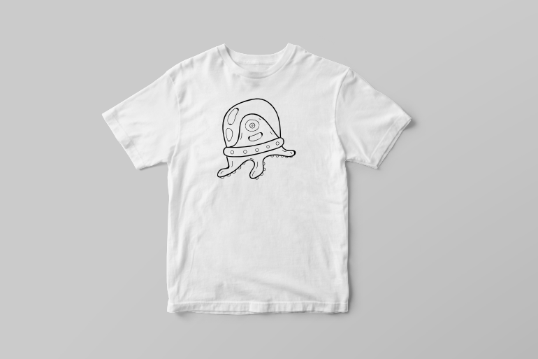 Alien Ufo Space Invader minimal tattoo children vector t shirt printing design tshirt design for merch by amazon