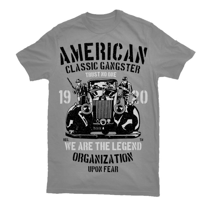 American Classic Gangster Graphic t-shirt design t shirt designs for merch teespring and printful