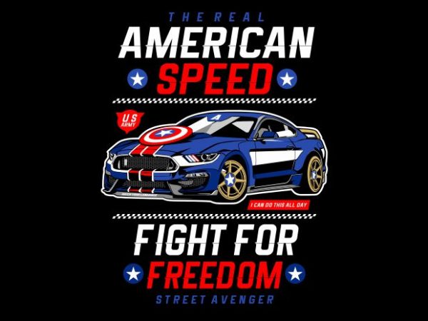 American speed commercial use t-shirt design