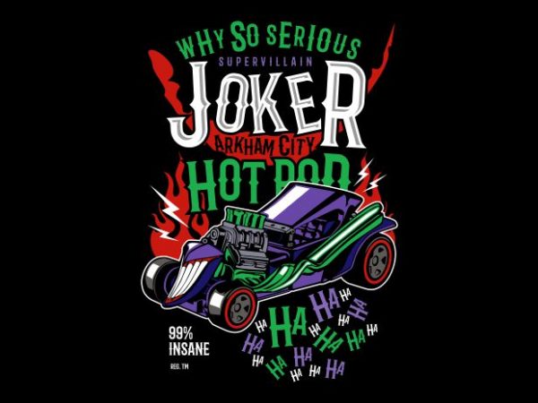 Arkham city hotrod tshirt design for sale