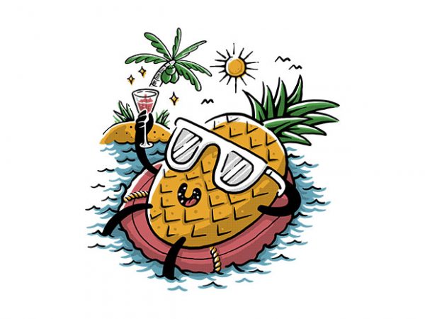 Pineapple relaxing t shirt design to buy