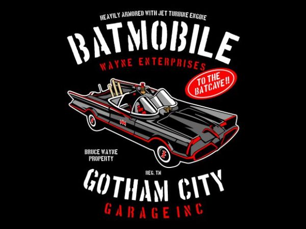 Batmobile graphic t-shirt design