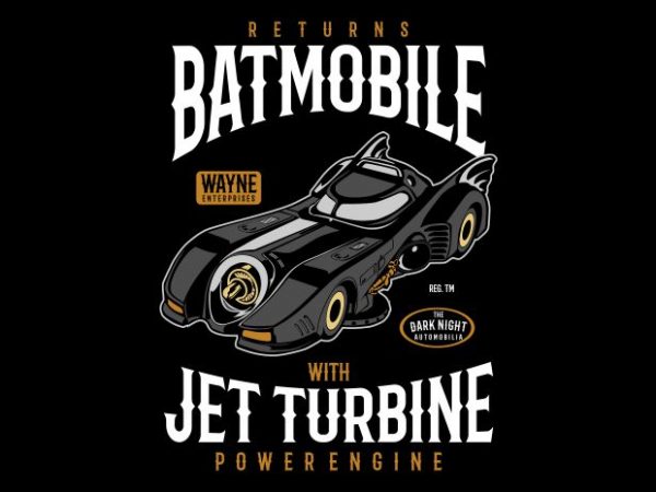 Batmobile Returns t shirt design to buy