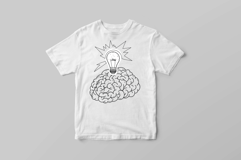 Brain idea minimal tattoo vector t shirt printing design tshirt design for merch by amazon