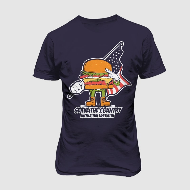 Burger Patriot t shirt designs for print on demand