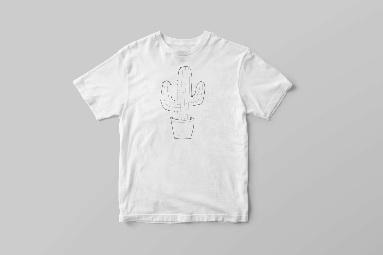 Cactus minimal plant tattoo vector graphic t shirt design tshirt design for merch by amazon