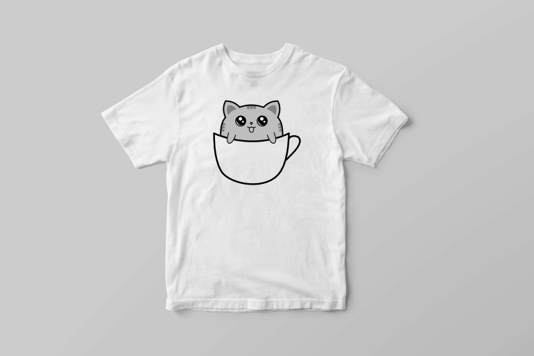 Cat sitting in a cup of coffee vector t shirt printing design t shirt designs for teespring