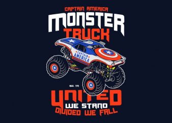 Captain America Monster Truck vector shirt design