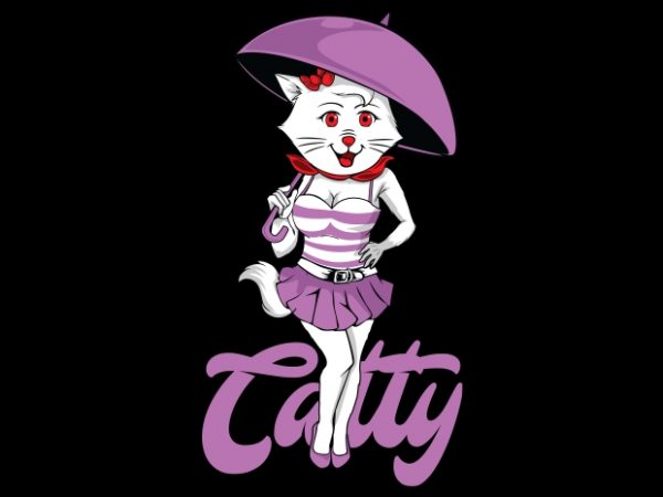 Catty t shirt design for sale
