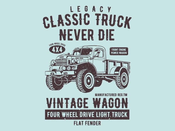 Classic truck vector t-shirt design
