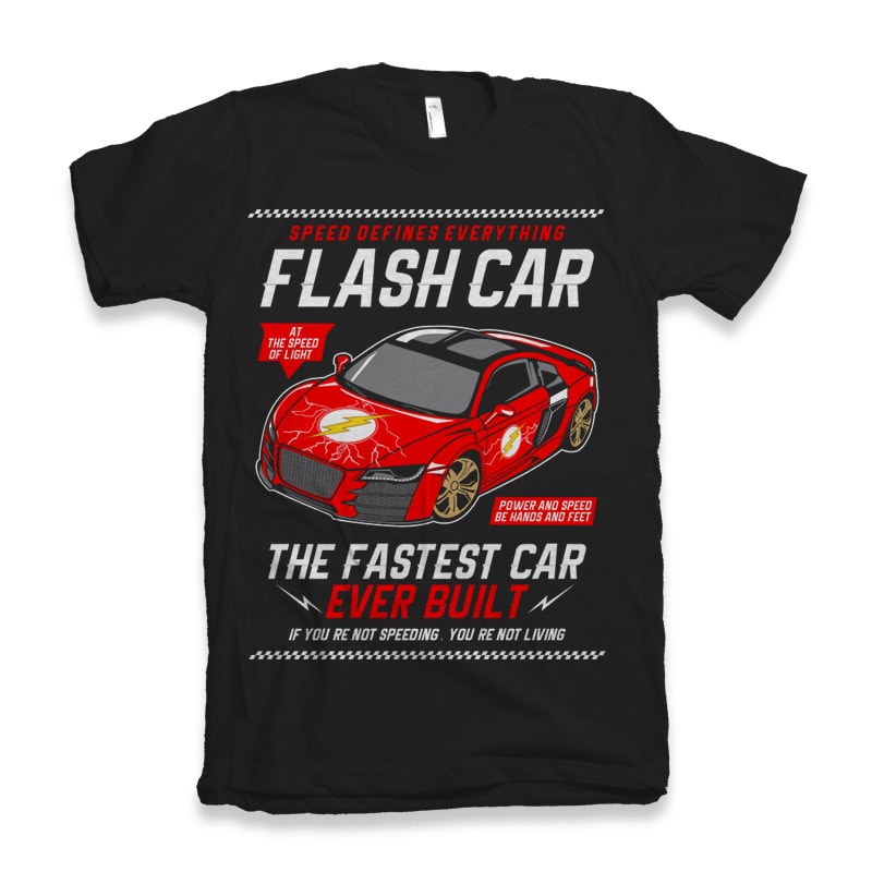 Flash Car t shirt designs for printify