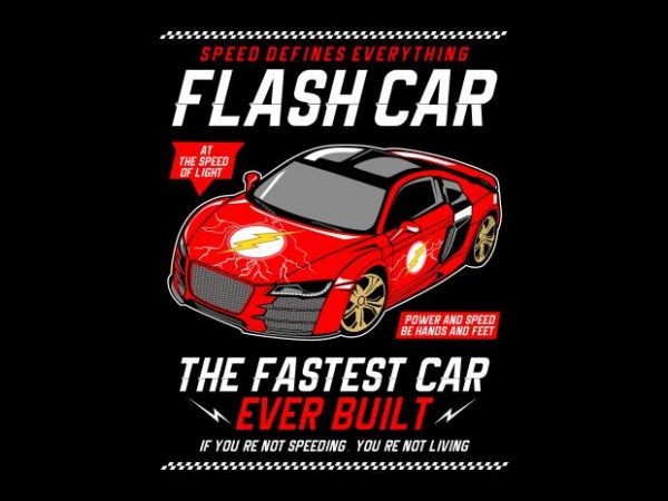 Flash car buy t shirt design artwork