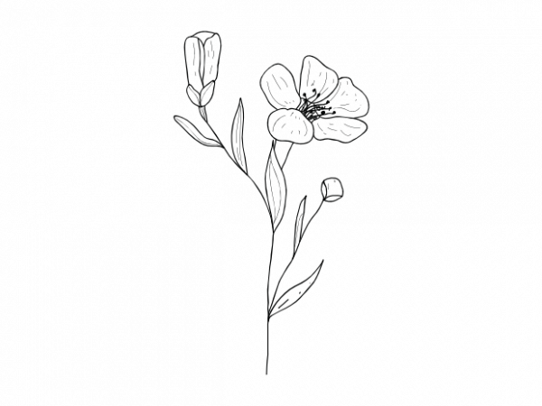Flowers plant minimal tattoo vector t shirt printing design Flowers plant minimal tattoo vector t shirt printing design