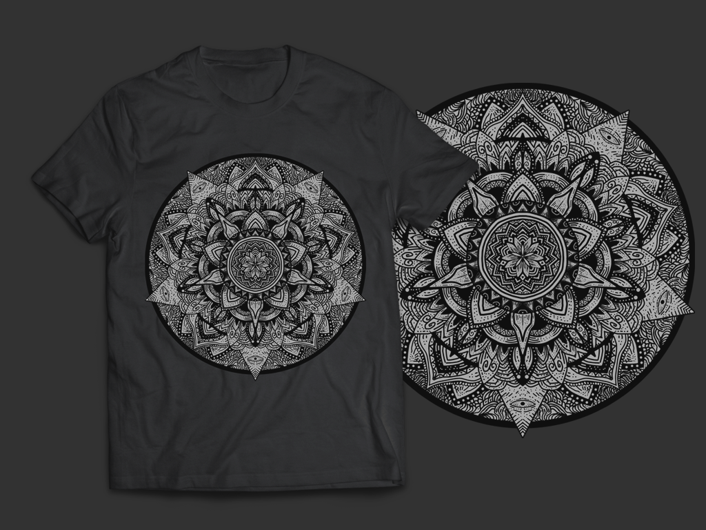 Desain kaos Mandala Illuminati T-Shirt Design untuk dijual