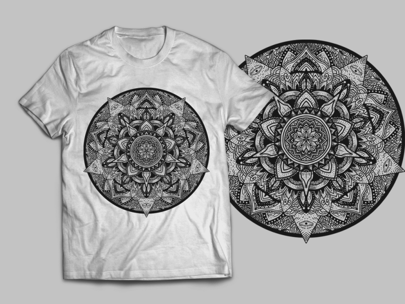 Desain kaos Mandala Illuminati T-Shirt Design untuk dijual