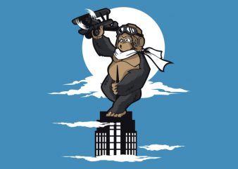 Gorilla junior play time t shirt design png