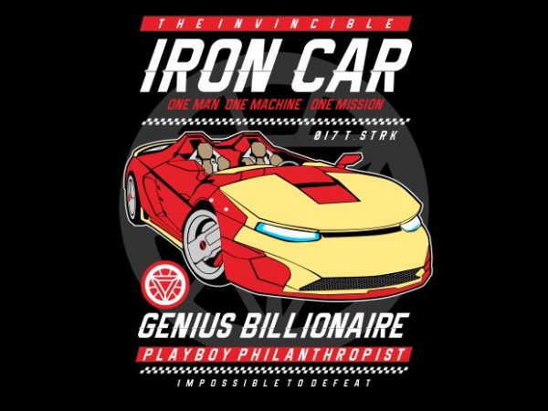 Iron car vector shirt design