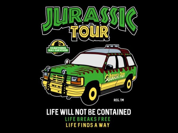 Jurassic tour commercial use t-shirt design