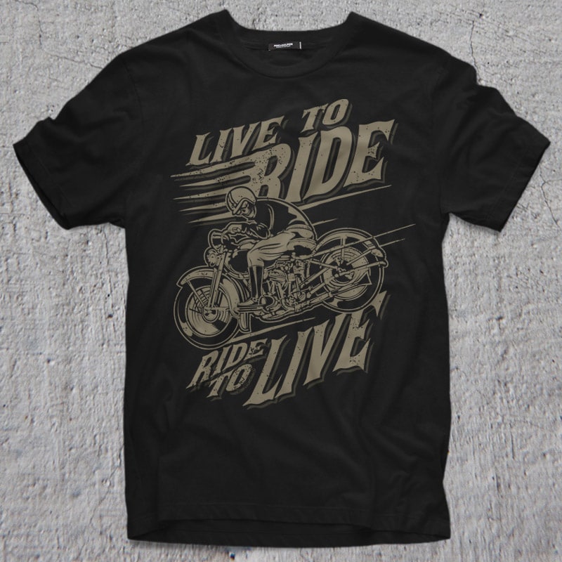 LIVE TO RIDE vector shirt designs