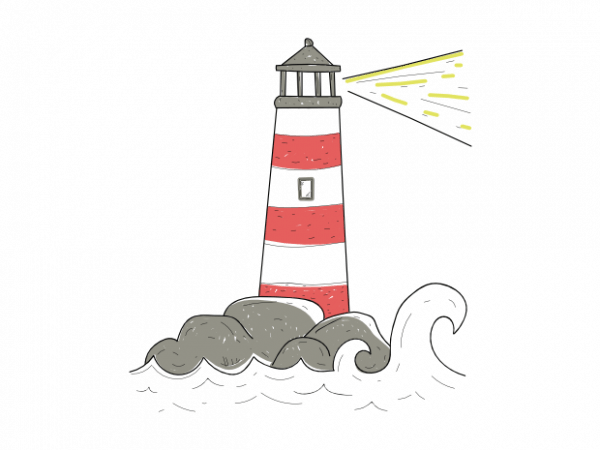 Lighthouse sailor sea minimal tattoo vector t shirt design