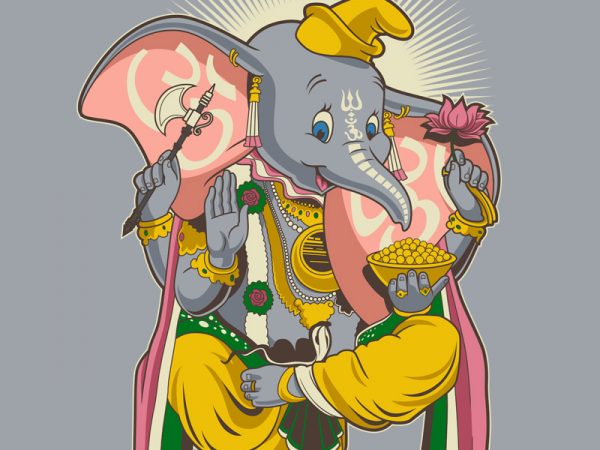 Little ganesh print ready vector t shirt design