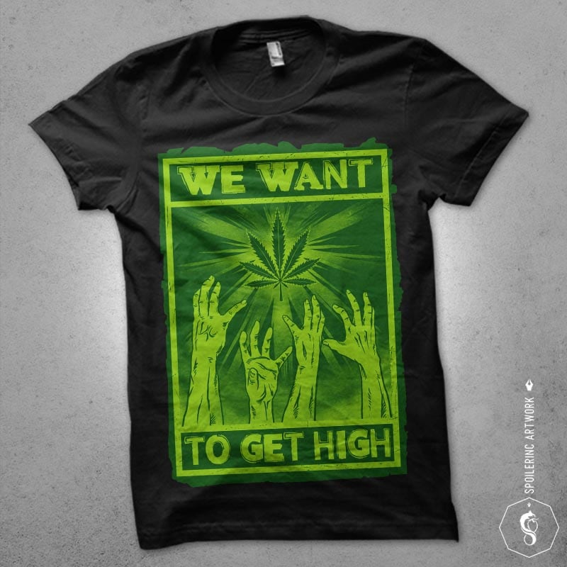 high zombies Graphic t-shirt design tshirt design for merch by amazon