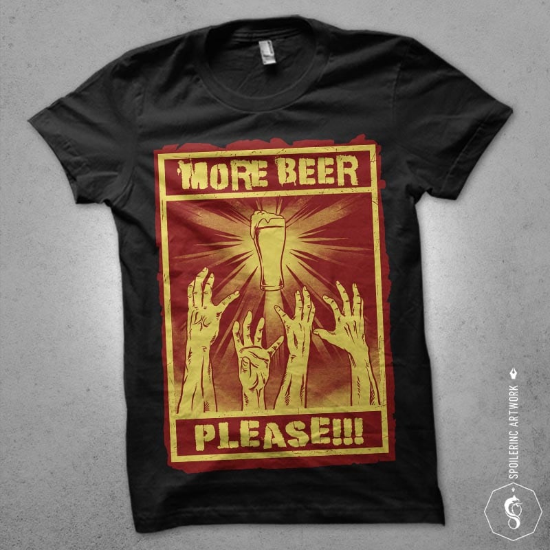 thirsty zombies Graphic t-shirt design tshirt design for merch by amazon