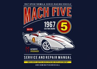 Mach Five vector t-shirt design