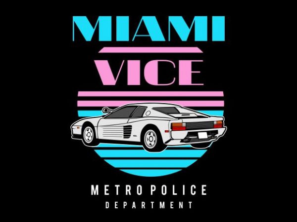 Miami Vice buy t shirt design for commercial use - Buy t-shirt designs