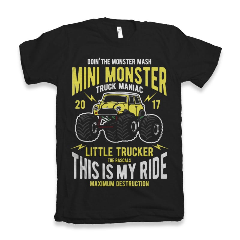 Mini Monster t shirt designs for printful