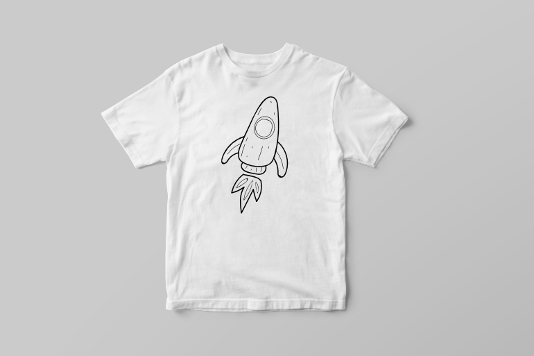 Minimal rocket space astronaut tattoo vector t shirt printing design tshirt design for sale
