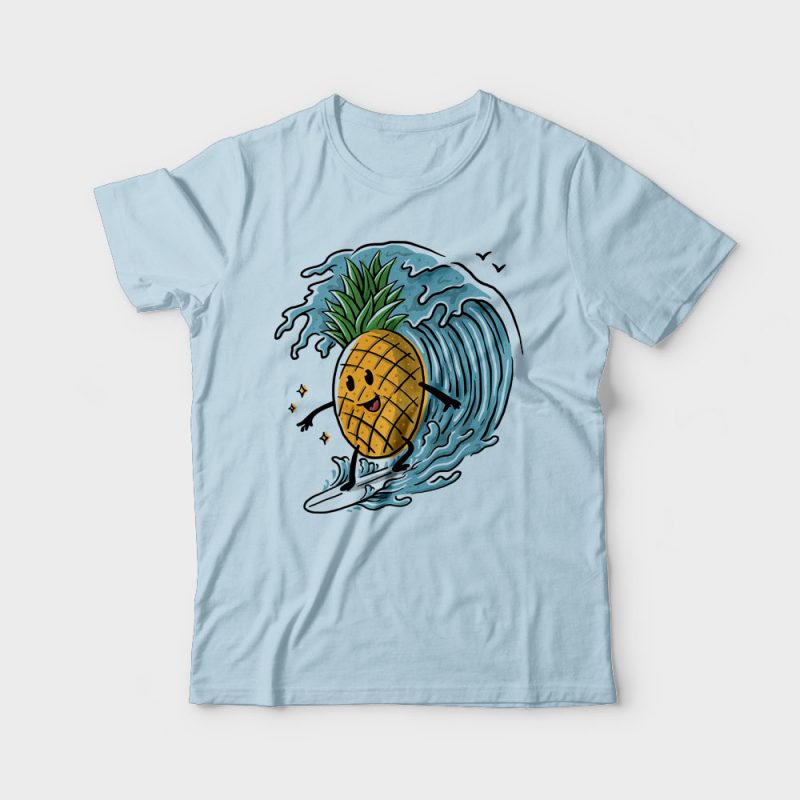 Pineapple Surfing vector shirt designs