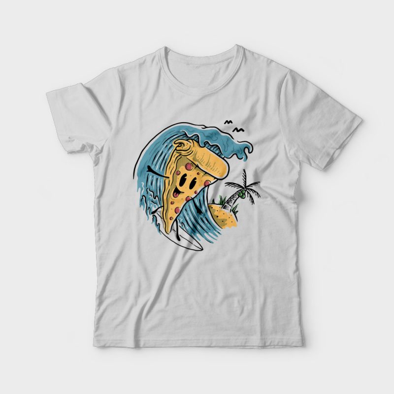 Pizza Surfing vector shirt designs